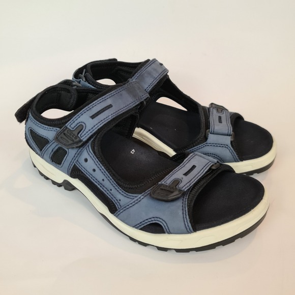 Ecco Upcycle Mens Offroad Nubuck Outdoor Sandals Size 43 EU / 9-9.5 US Blue Hike - Picture 1 of 9